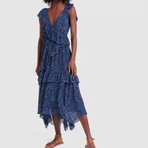 NWOT ULLA JOHNSON Dania Midi Dress in Dusk Blue S $775